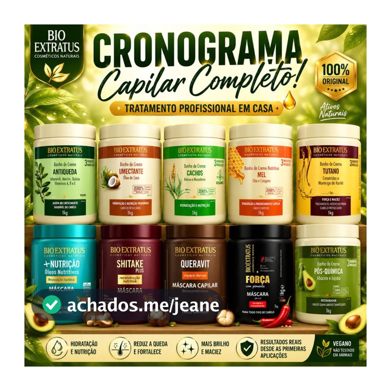 BioExtratus Máscara 1kg Cronograma Capilar Hidratação Nutrição Reconstrução-Variações Escolha a sua