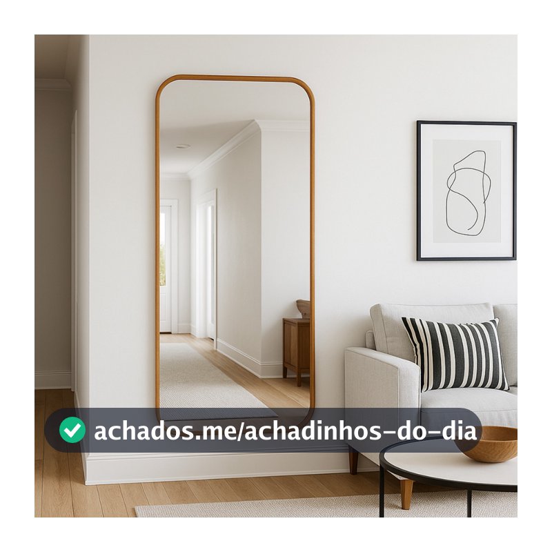 Espelho Orgânico Retangular 53x110cm Grande Moderno Decorativo Para Parede Sala Quarto Banheiro