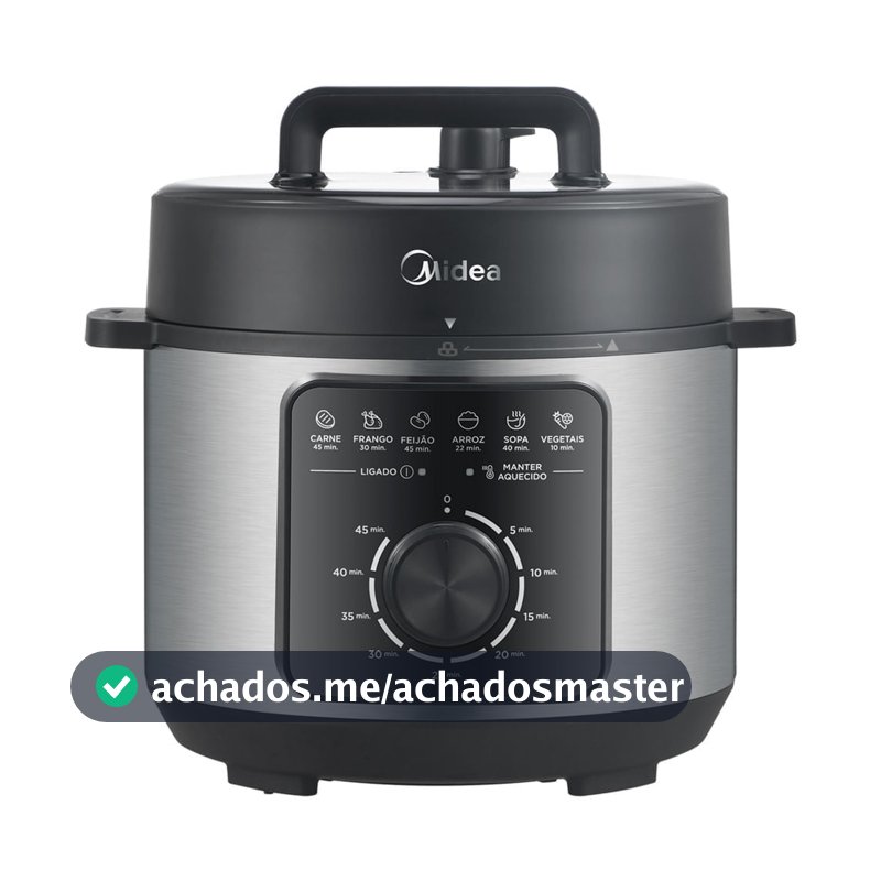 Panela de Pressão Mecânica Preta e Inox 4L Midea