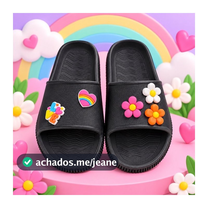 Chinelo Infantil Menina Slide Nuvem Feminina Praia Verão Flores Para Passeios E Todas As Ocasiões