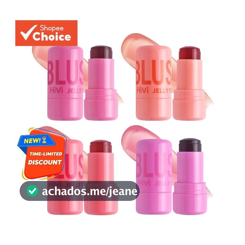 Jelly Blush Stick , Tom De Lábios E Bochechas De Uso Duplo , Contorno Fácil , Cor Brilhante , Cosméticos Rouge Duradouro