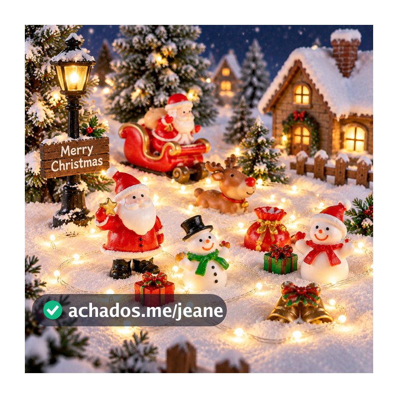 Mini Decorações De Natal Papai Noel Bonecos De Neve Meias Sinos Paisagens Em Miniatura Resina Artesanato Casa Mesa