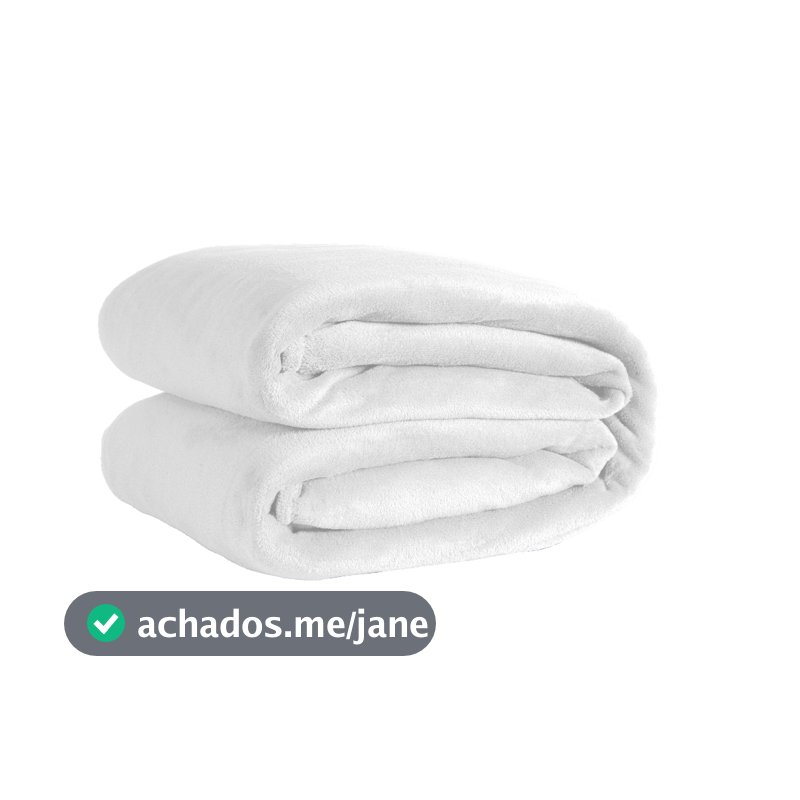 Manta Soft Coberta Veludo Solteiro Casal Branca 2,40x1,80m Microfibra Macia Aveludada