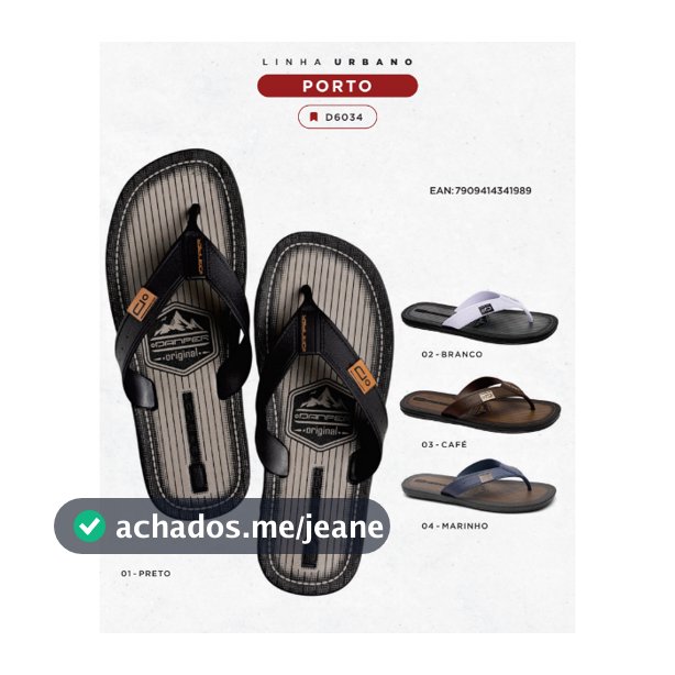 Sandalia Masculina Chinelo Danper Porto Original Solado Borracha Conforto