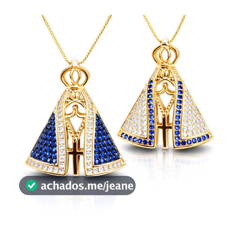 Colar Da Nossa Senhora Aparecida Zircônia Banhado