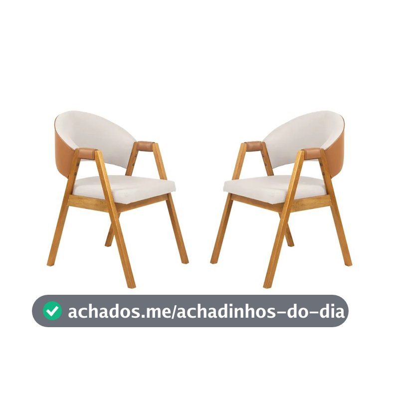 Kit 2 Cadeira de Jantar Estofada Litch - Wood Prime