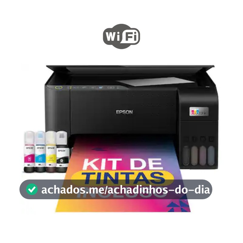 IMPRESSORA MULTIFUNCIONAL JATO DE TINTA  ECOTANK  EPSON L3250  Bivolt + KIT DE TINTA