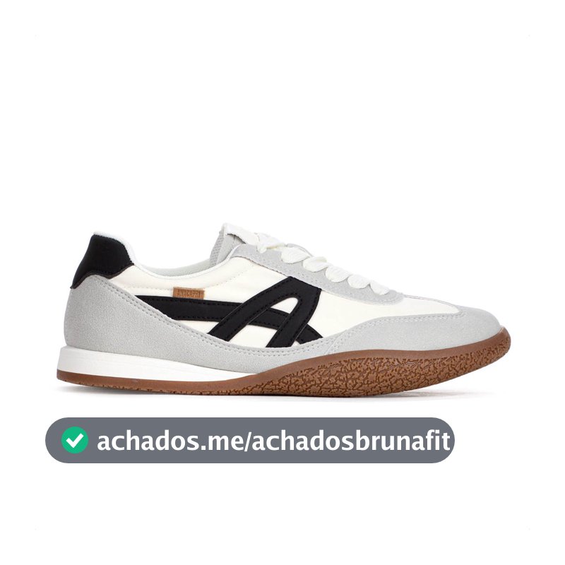Tênis Anacapri Casual Retro Off White e Cinza - Feminino