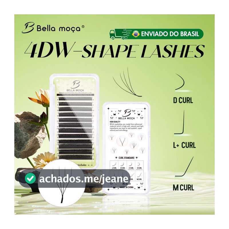 Bella Moça 4D W Extensão De Cílios Em Forma De 0.07D Faux Mink Natural Pestanas