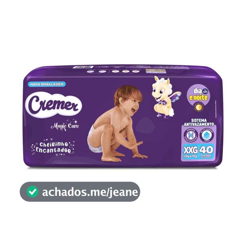 Fralda Descartável Cremer Magic Care Hiper XXG 40 Tiras