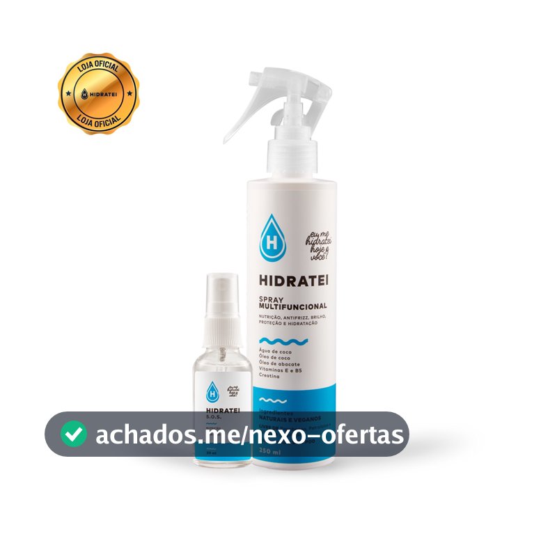 Kit Hidratei: Spray Multifuncional 250ml + Sérum SOS 30ml Hidratação Antifrizz Brilho
