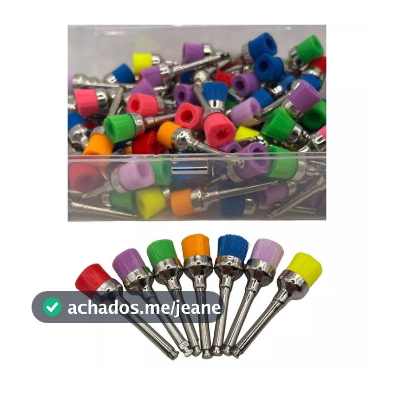Escova Robinson para Profilaxia Tigela/Taça Brancas ou Coloridas para Polimento Dental