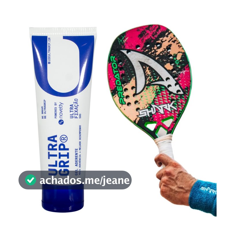 Gel Grip Aderente Ultragrip para Raquetes Beach Tênis Squash Para Mãos Melhora a Pegada 50g
