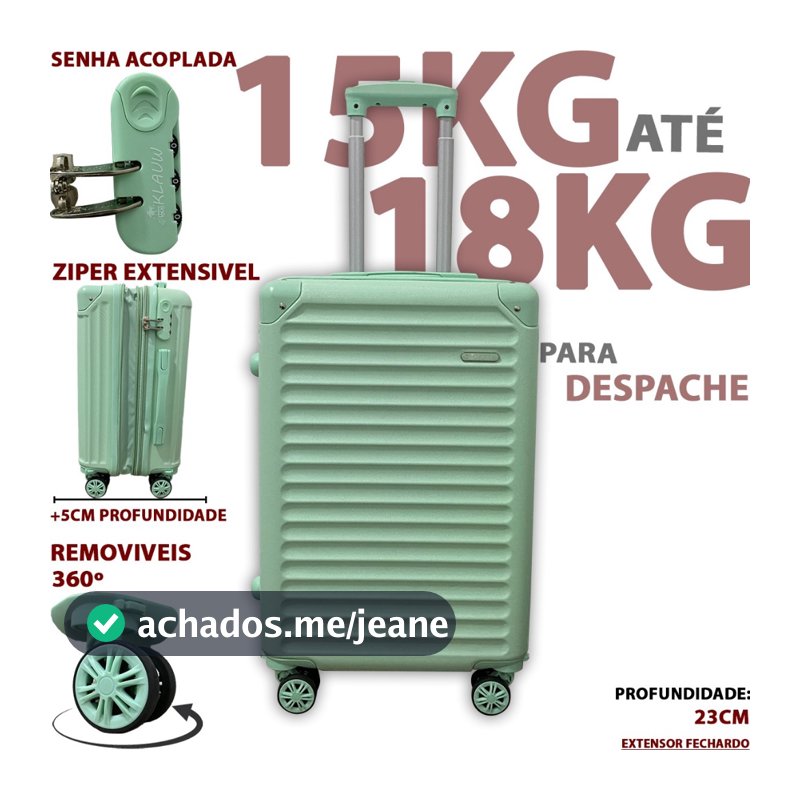Mala de viagem ABS de 15KG - 20KG 12KG de rodinha 360º mala media com senha promocao menor preço