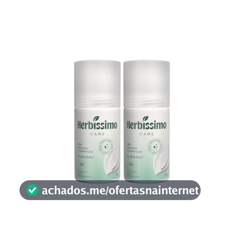 Kit Desodorante Roll-On Antitranspirante Herbíssimo Care Neutro 50Ml (2 unidades)