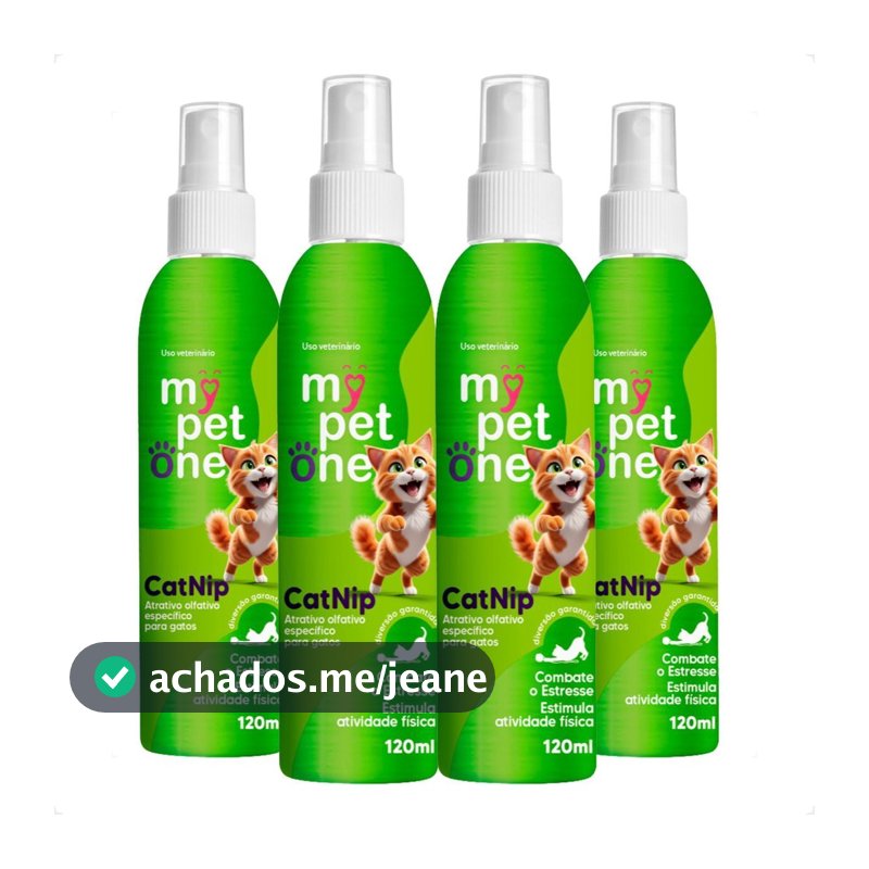 Kit 4 Catnip Liquido Spray Erva-Do-Gato - Mypetone 120 Ml