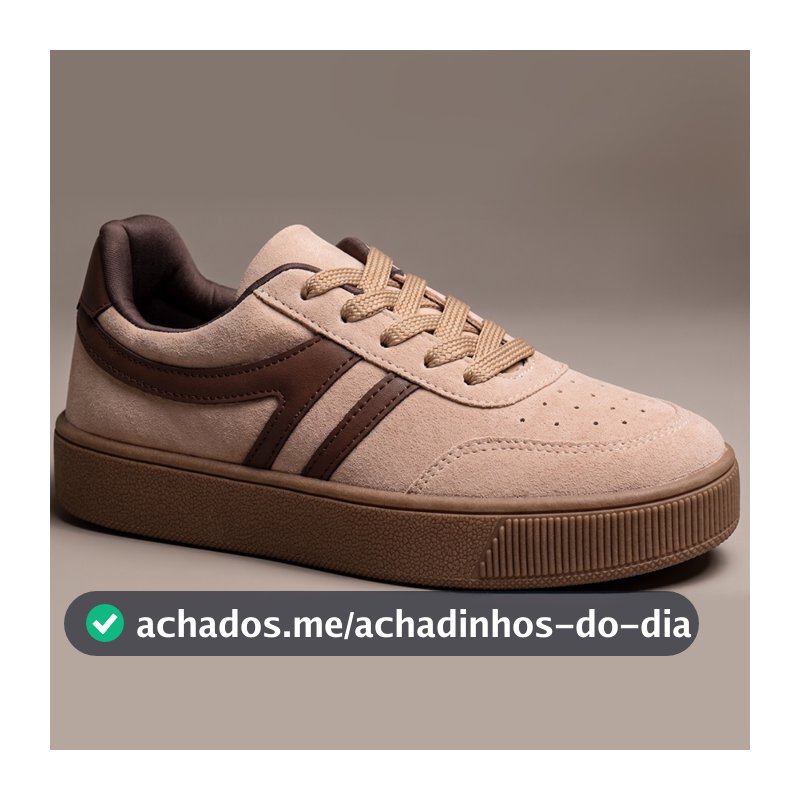 Tênis Feminino Casual Camurça Detalhe Lateral Listra Dupla Moderno Break GiGiL