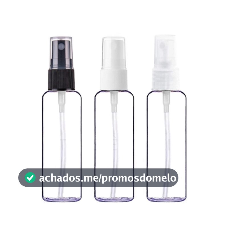 50 Frascos Plástico Pet 60 Ml Cilíndrico Com Válvula Spray