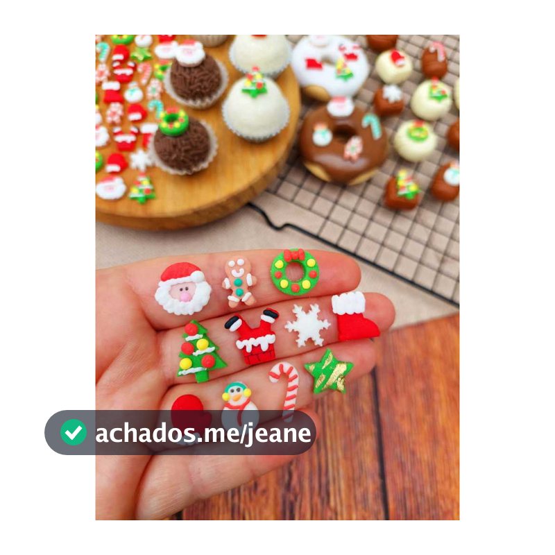 Mix Natal Sprinkles, Confeitos de Açúcar, Apliques Comestíveis ref. 02