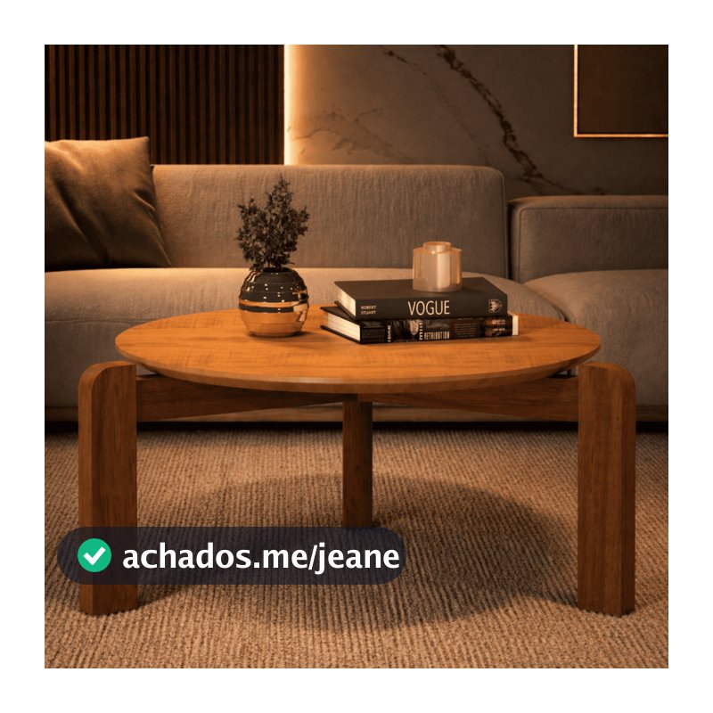Mesa De Centro Redonda em Madeira 100% MDF Moderna para Sala de estar Austria