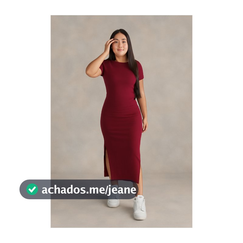 Vestido Midi Canelado Manguinha Tubinho Com Fendas Super Promoção