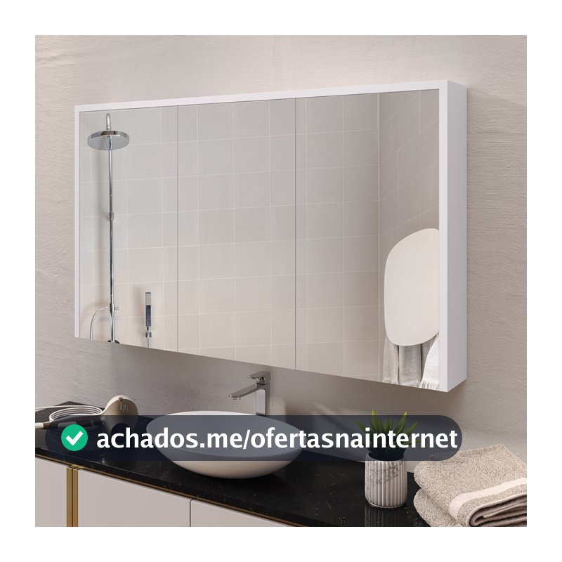 Espelheira Banheiro Trindade 3 Portas Com Amortecedor