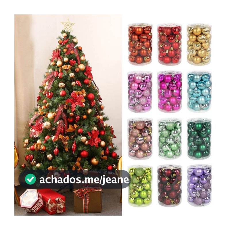 Bolas de Natal Luxuosas Bolinhas Natal 6cm/5cm/4cm Diversas Cores Bolas Natal Diferentes Decoração