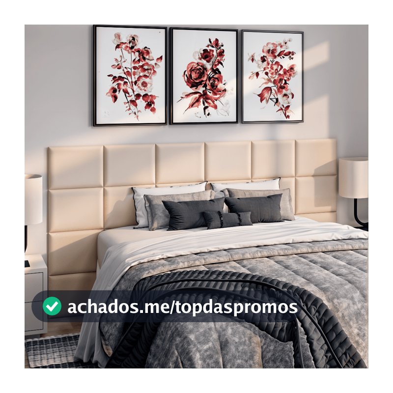Kit Cabeceira Estofada Completa Adesiva em Modulos 40x30 para Cama de Solteiro Casal Queen King Box