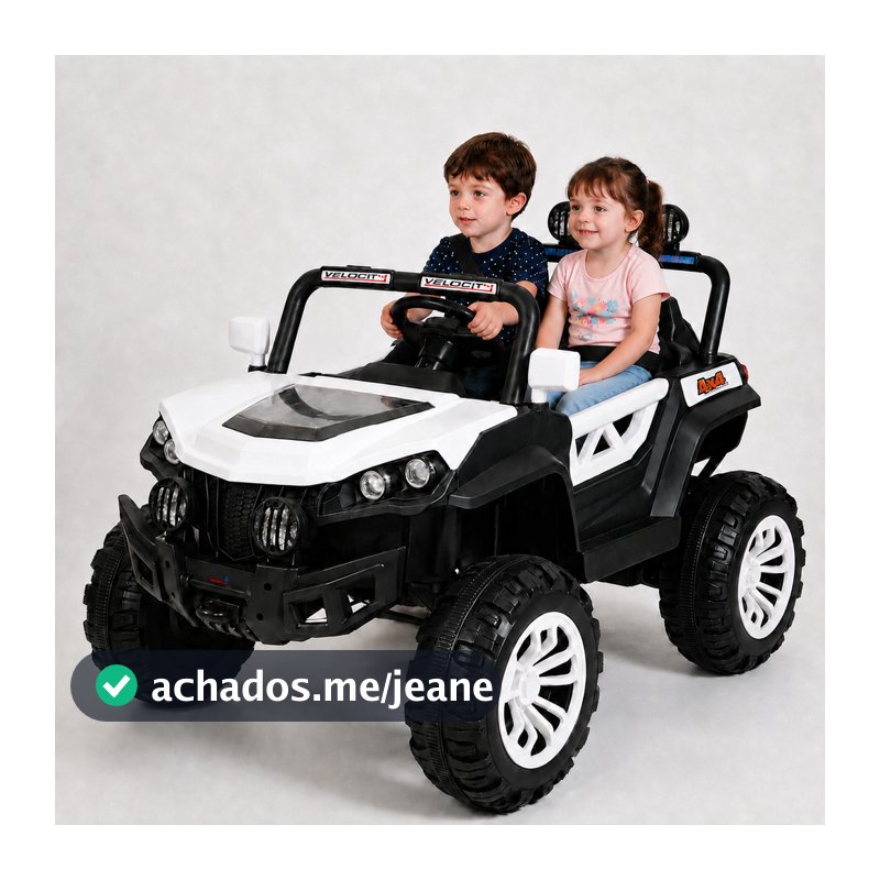 Carro elétrico infantil 12V de 2 lugares estilo jeep com controle remoto e tamanho grande para a criança se divertir UTV