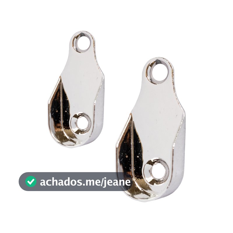 Kit 2 Suportes Cabideiro Lateral Para Tubo Oval Oblongo Armarios