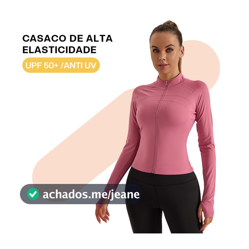 Liouty Jaqueta Feminina de Corrida de Manga Comprida para Ginástica e Ioga Esportiva com Proteção UV
