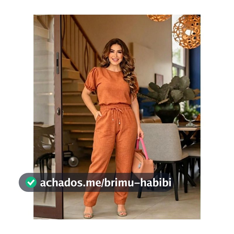 Conjunto Feminino Casual Sofisticado em Linho Blusa Calça Cós Alto Elegante Cores Festa Winner