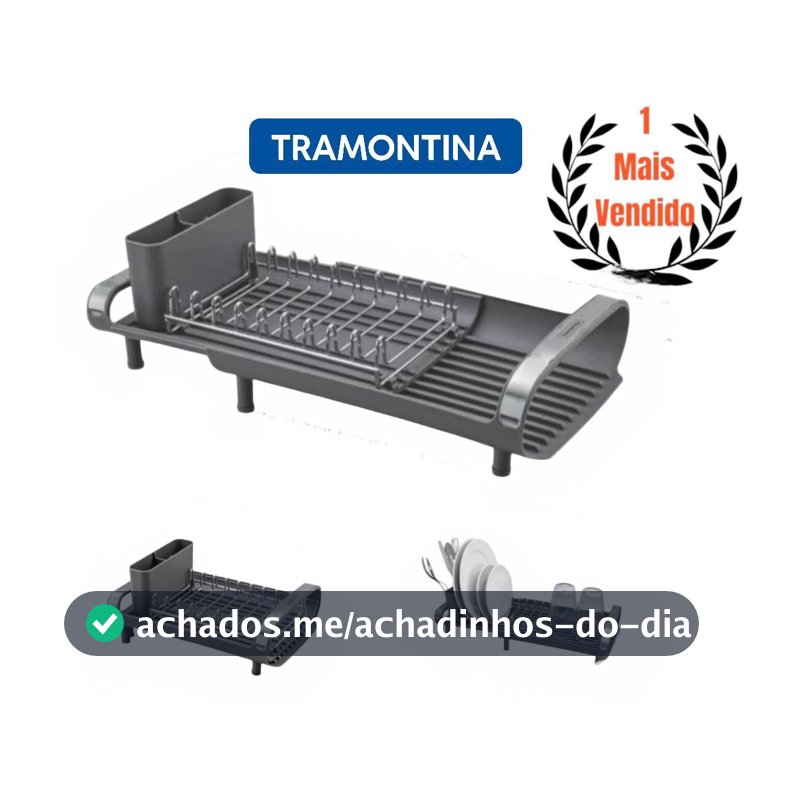 Escorredor De Louça Tramontina Com Secador E Porta Talheres 61537000