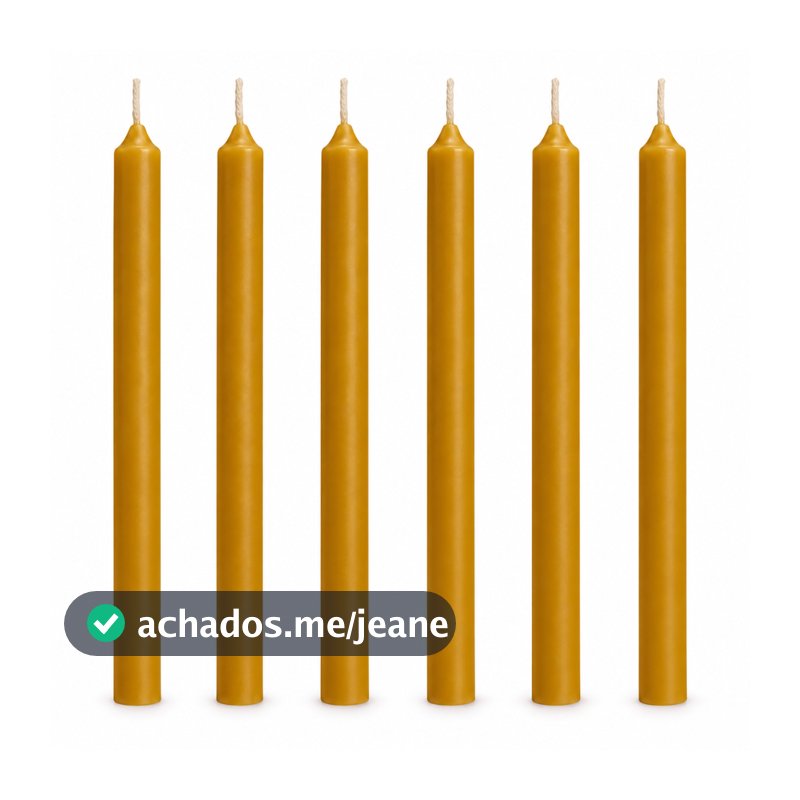 Velas De Cera De Abelha 100% Natural Kit 6 Ou 12 Palito Cera Lisa Mel Kit 12