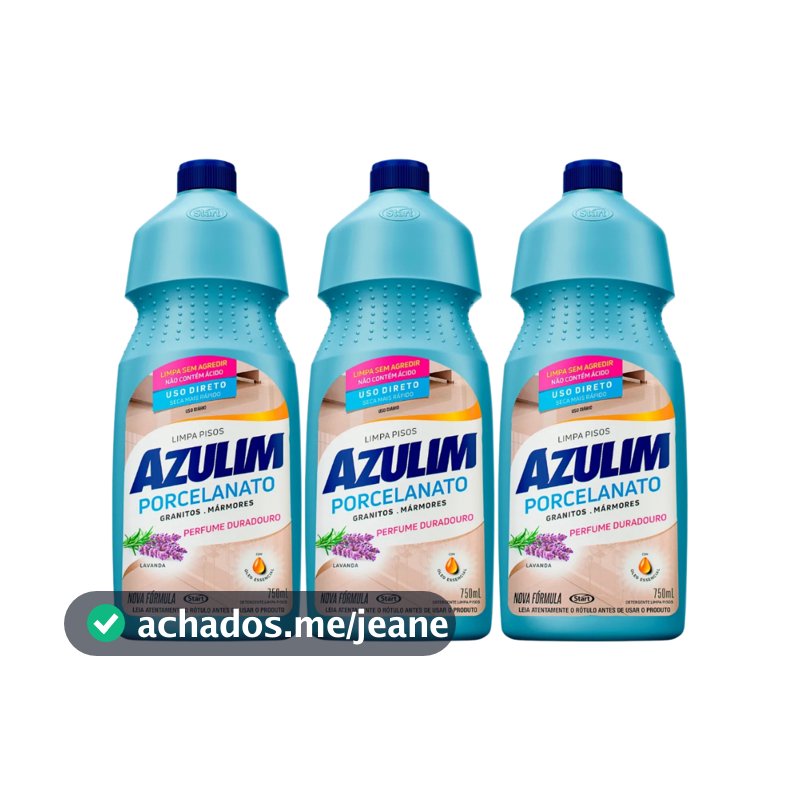 Kit 3 Limpa Pisos Porcelanato Azulim Lavanda - 750ml