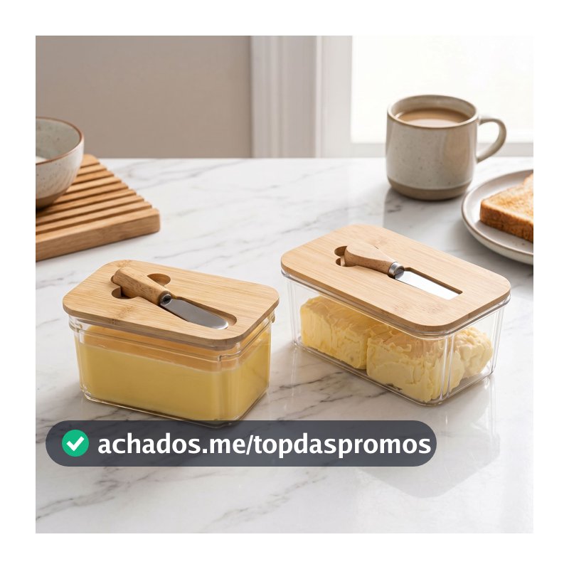 Manteigueira Porta Manteiga Com Tampa De Bambu e Espatula Organização Porta Queijo ENVIO IMEDIATO