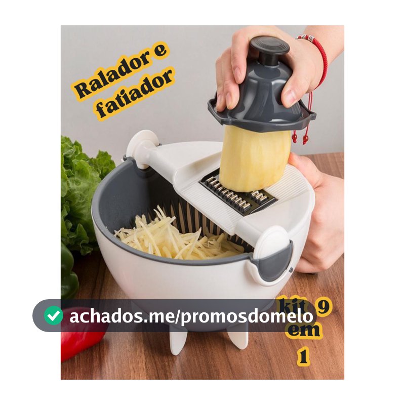 Ralador Escorredor Multifunções Cortador De Vegetais De Cozinha 9 Em 1 Processador de Alimentos