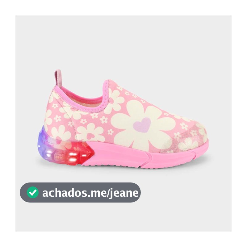 Tênis Infantil Bibi Space Rosa de Flores 1228175