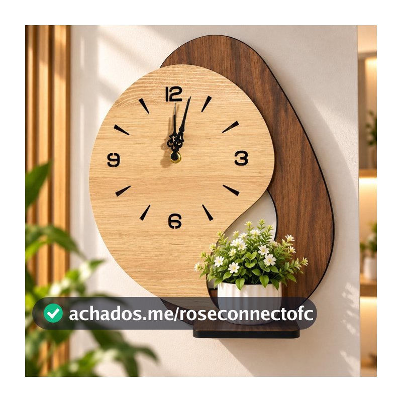 Relógio de Parede Decorativo Com Prateleira Moderno Luxo Sala Quarto Escritório Decoração Últimas Unidades