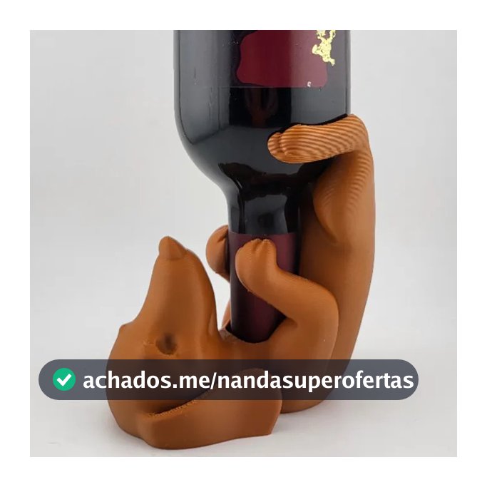 Suporte de Cachorro Dachshund para Garrafas - Escultura Decorativa Casa Mesa Adega 3D