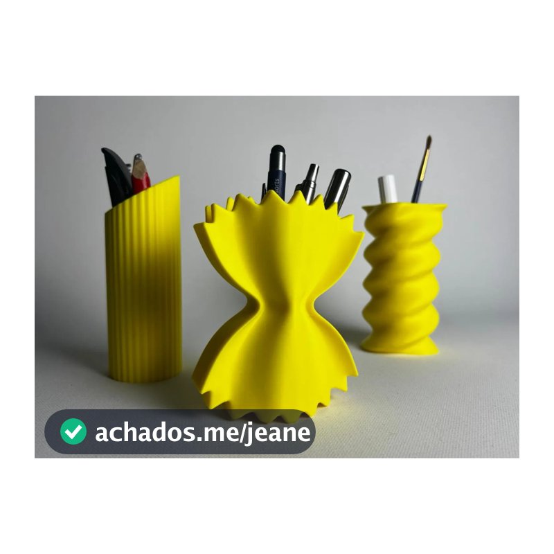 Porta Treco Macarrão Decorativo | Penne, Farfalle e Parafuso | Organizador de Mesa Criativo | Porta Utensílios Cozinha