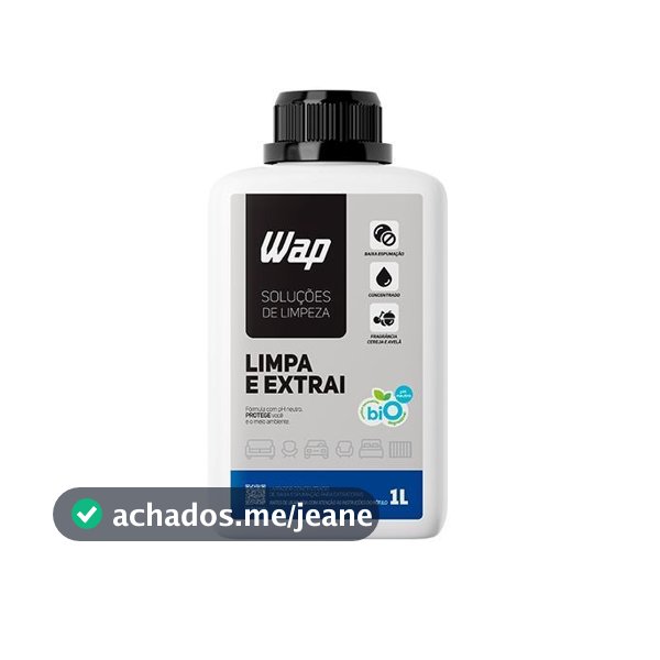 WAP Detergente Limpador para Extratoras Concentrado WAP LIMPA E EXTRAI 1L Fragrância e sem Espuma