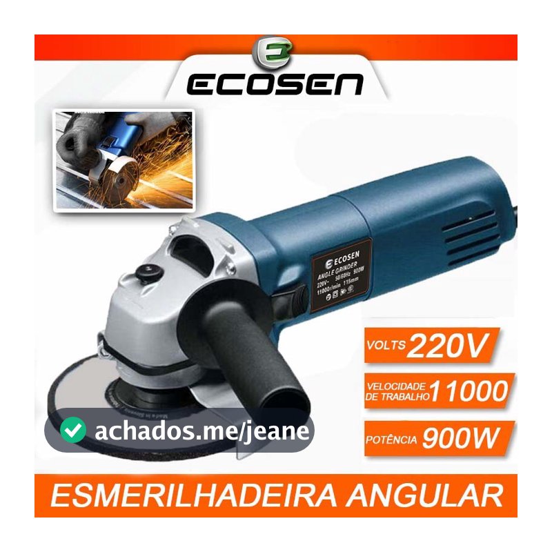 Esmerilhadeira Lixadeira Angular 900w 115mm 4.1/2 11000rpm Ecosen