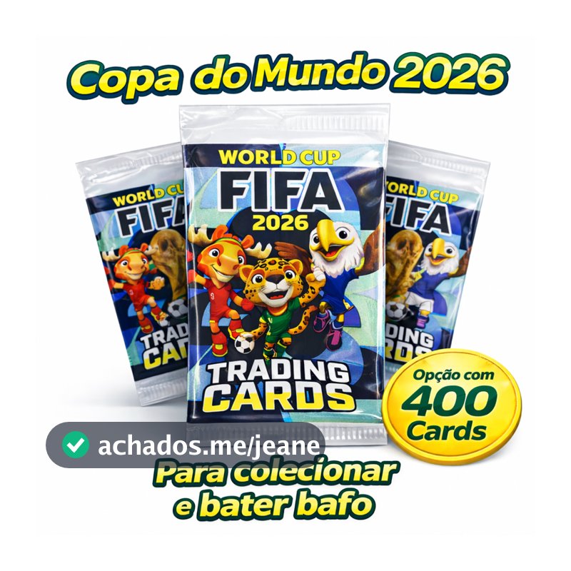 Cards – Colecionável até 400 Cards 100 Envelopes Futebol 2026 - Ideal para Bater Bafo