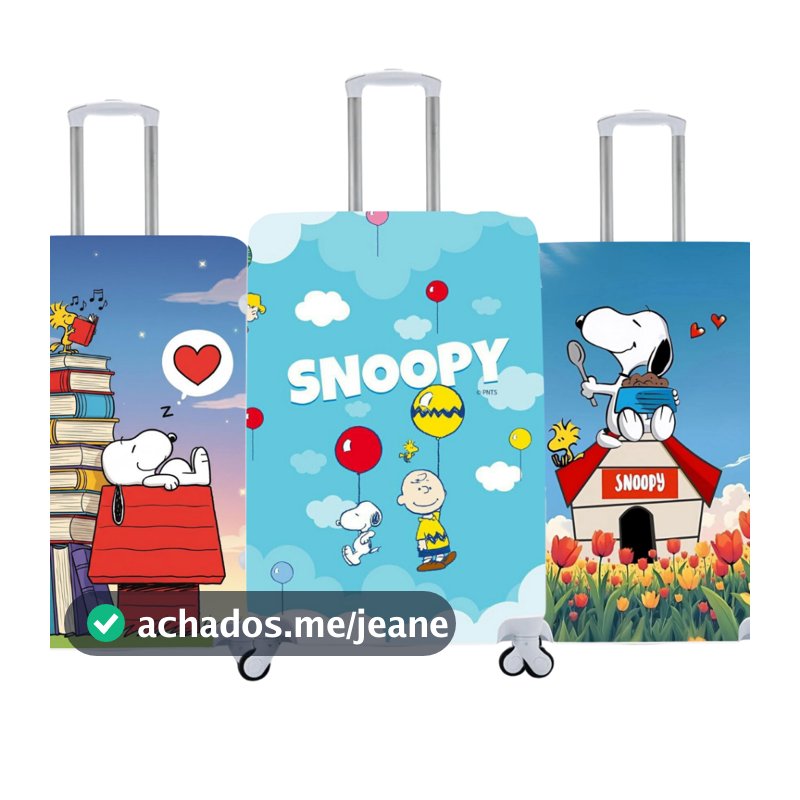 Capa De Mala Personalizada Snoopy Viagens Bagagens
