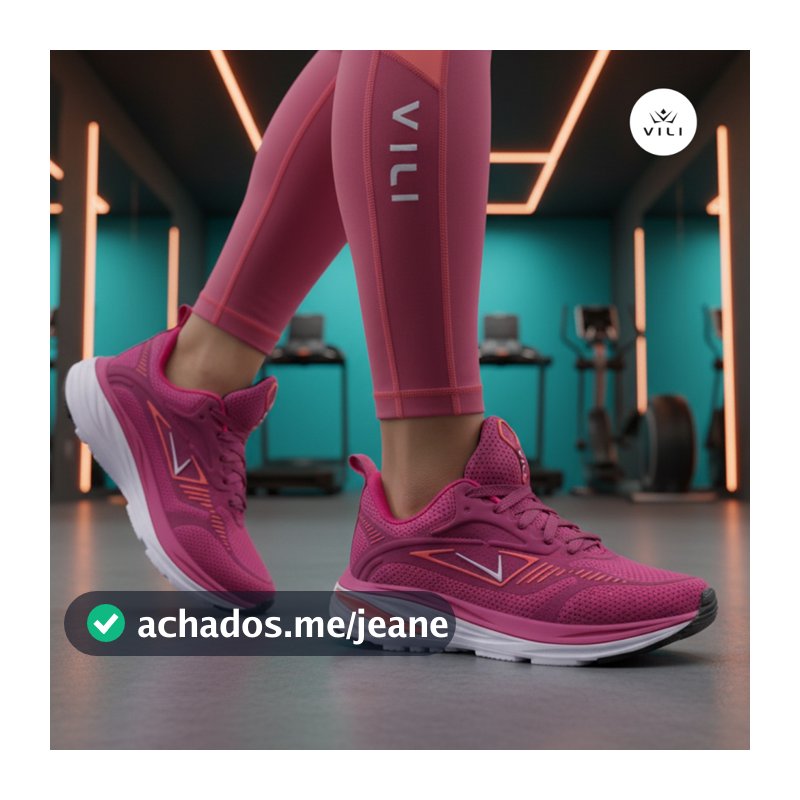 Tênis Feminino Vili Fusion Esportivo Caminhada 232G Rosa Neon