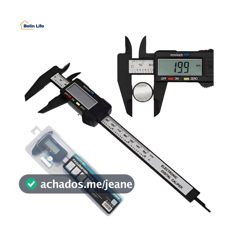 Paquímetro Digital 150mm Precisão 0,01mm LCD Grande para Uso Industrial e Hobby