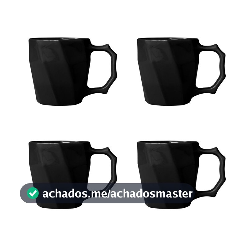 Jogo de Canecas Cerâmicas 4 peças Louça Café da Manha Leite Chá Kits Cores Variadas