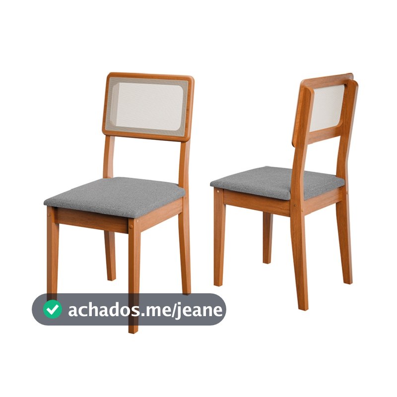 Conjunto 2 Cadeiras Encosto em Tela Sala de Jantar Santiago Dobuê