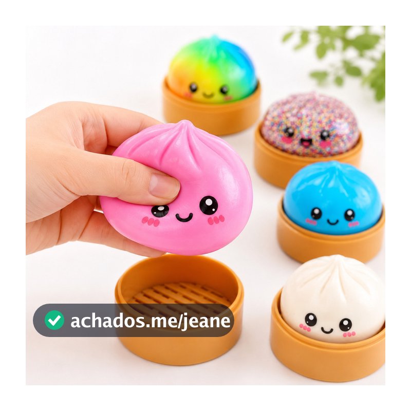 Dumpling Squishy Caixa Misteriosa Mole Estresse Grande Fofa Brinquedo Sensorial Fidget Bao Chinês
